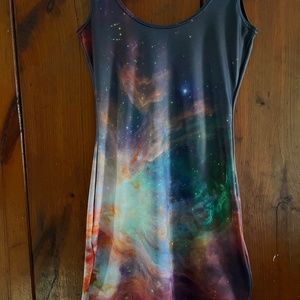 Black milk galaxy rainbow dress small